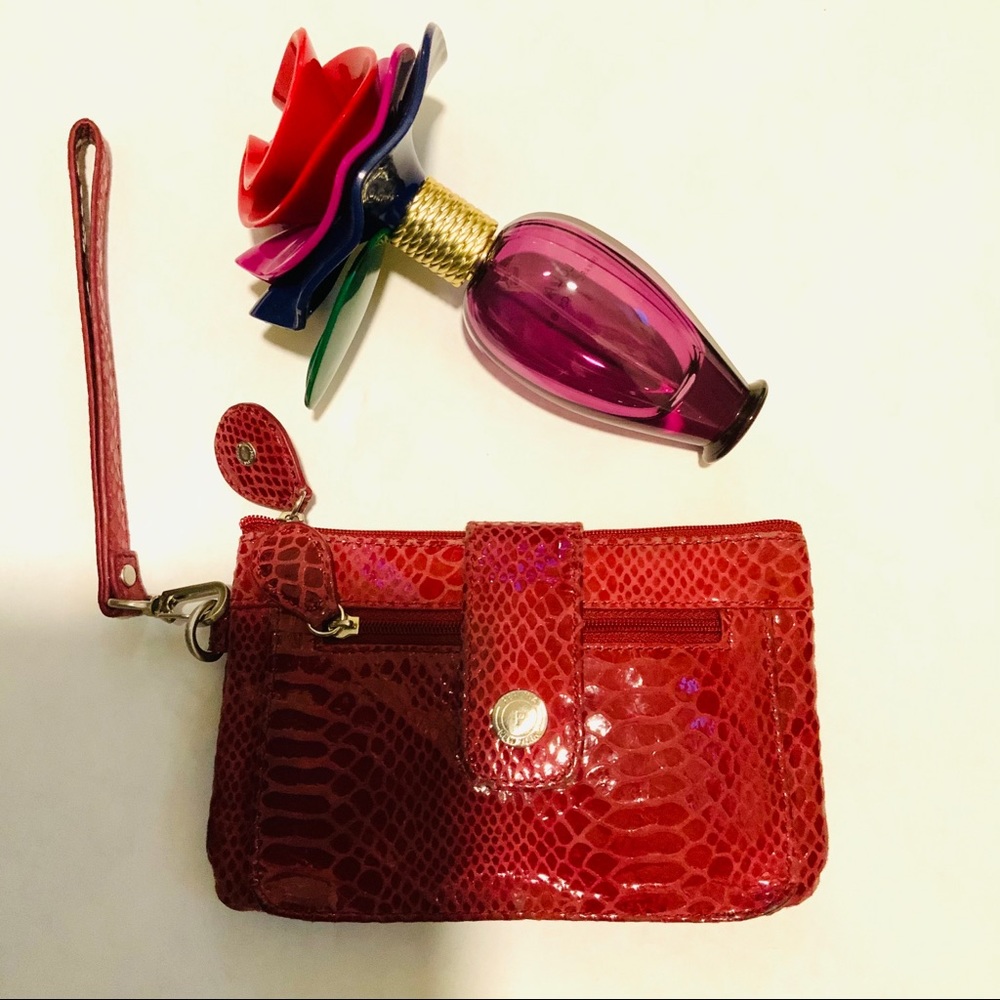 Perlina Snake Embossed wristlet